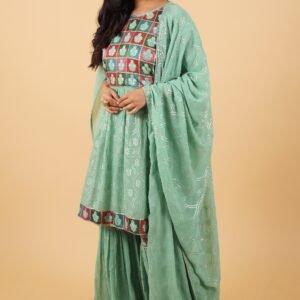 Pastel Green Peplum Garara Suit