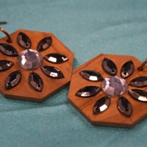 Octagonal Wooden Earrings Set